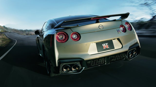 2024 Nissan GT-R seen from behind driving through a tunnel | Andy Mohr Nissan in Indianapolis IN