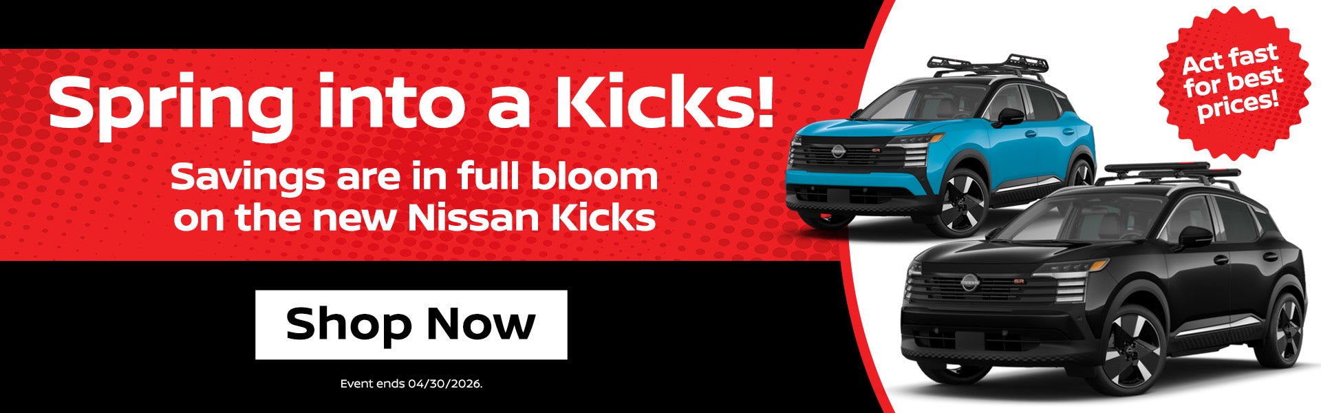 savings on new Nissan Kicks