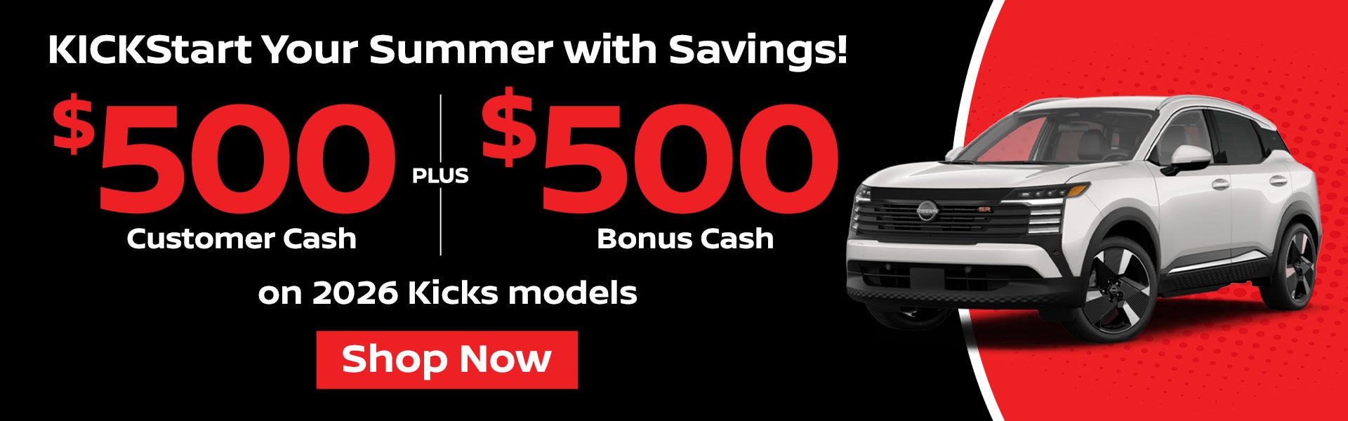 Nissan Kicks bonus cash